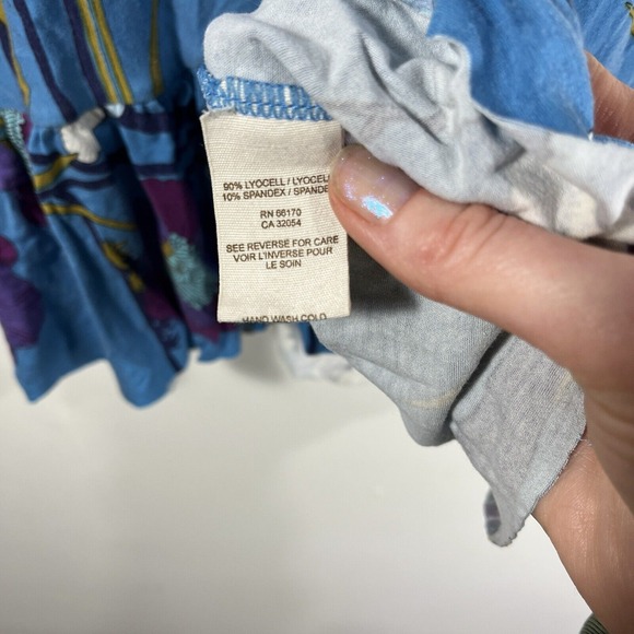 Free People Blue Floral Strapless Mini Dress Women's Small - Picture 7 of 12